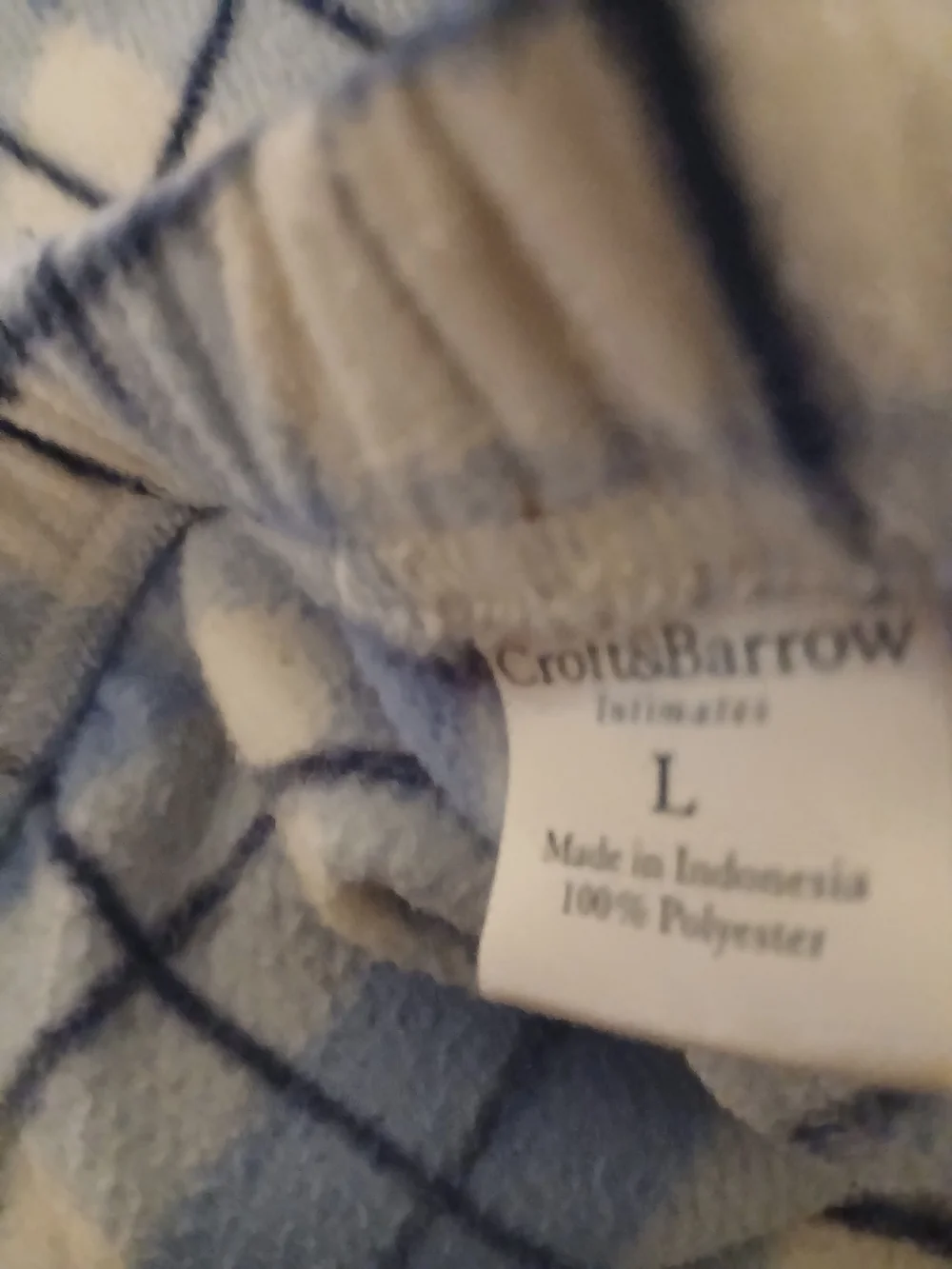 croft & barrow Blue and White Plaid Fleece Pajama Bottoms
